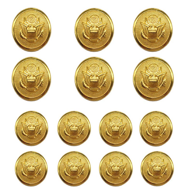 YaHoGa 14pcs Gold Blazer Buttons for Suits Blazers Sport Coats 20mm 15mm Metal Shank Blazer Buttons Set for Sewing Coats Suits Blazers (MB20110) - Image 1